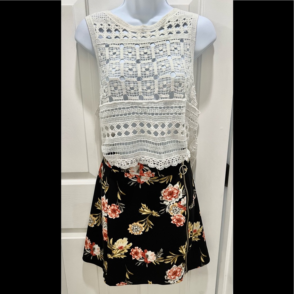 INC Floral Mini Skirt
